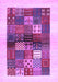 Machine Washable Abstract Purple Contemporary Area Rugs, wshcon1500pur