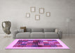 Machine Washable Abstract Purple Contemporary Area Rugs in a Living Room, wshcon1500pur