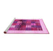 Sideview of Machine Washable Abstract Pink Contemporary Rug, wshcon1500pnk