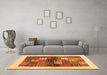 Machine Washable Abstract Orange Contemporary Area Rugs in a Living Room, wshcon1500org