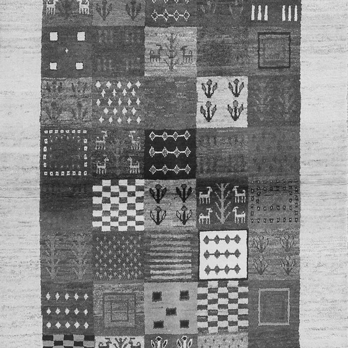 Serging Thickness of Machine Washable Abstract Gray Contemporary Rug, wshcon1500gry