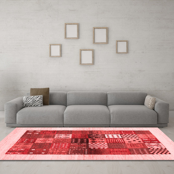 Contemporary Red Washable Rugs