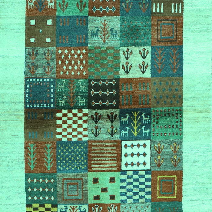 Abstract Turquoise Contemporary Rug, con1500turq