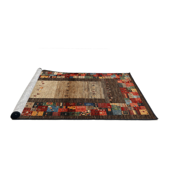 Serging Thickness of Machine Washable Contemporary Vermilion Red Rug, wshcon1501