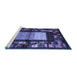 Sideview of Machine Washable Abstract Blue Contemporary Rug, wshcon1501blu