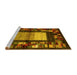 Sideview of Machine Washable Abstract Yellow Contemporary Rug, wshcon1501yw