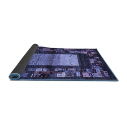 Sideview of Abstract Blue Contemporary Rug, con1501blu
