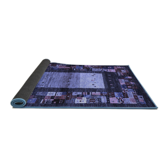 Sideview of Abstract Blue Contemporary Rug, con1501blu