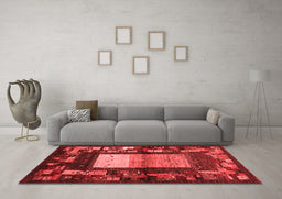 Contemporary Red Washable Rugs