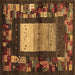 Square Abstract Brown Contemporary Rug, con1501brn