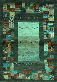 Abstract Turquoise Contemporary Rug, con1501turq