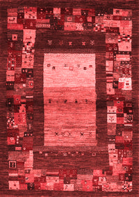 Abstract Red Contemporary Rug, con1501red