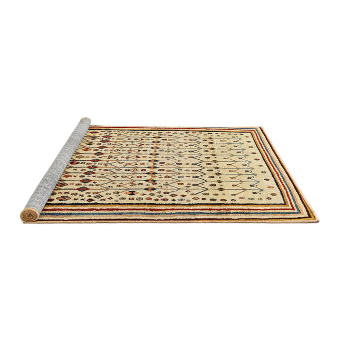 Serging Thickness of Machine Washable Contemporary Brown Gold Rug, wshcon1502