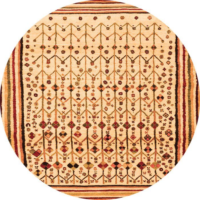 Square Abstract Orange Contemporary Rug, con1502org