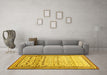 Machine Washable Abstract Yellow Contemporary Rug in a Living Room, wshcon1502yw