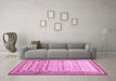 Machine Washable Abstract Pink Contemporary Rug in a Living Room, wshcon1502pnk