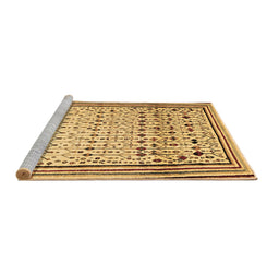 Sideview of Machine Washable Abstract Brown Contemporary Rug, wshcon1502brn