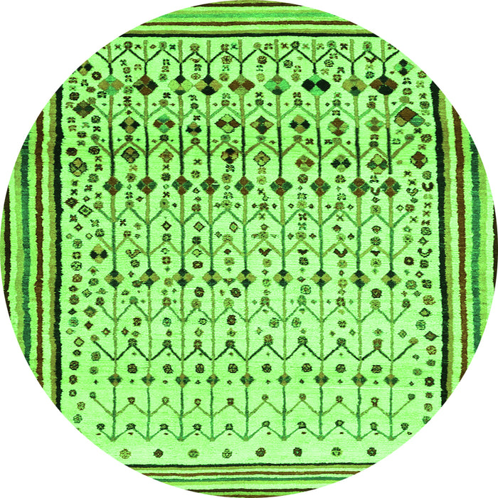 Square Abstract Green Contemporary Rug, con1502grn