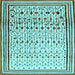 Square Machine Washable Abstract Light Blue Contemporary Rug, wshcon1502lblu