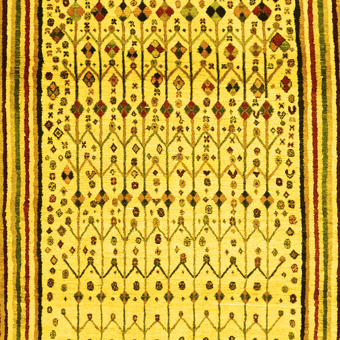 Abstract Yellow Contemporary Rug, con1502yw