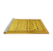 Sideview of Machine Washable Abstract Yellow Contemporary Rug, wshcon1502yw