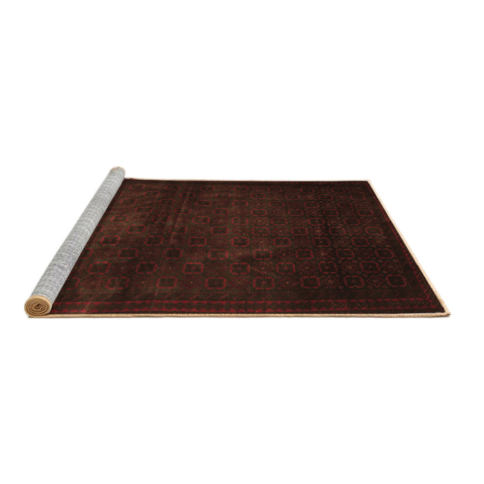 Sideview of Machine Washable Abstract Brown Contemporary Rug, wshcon1503brn