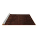 Sideview of Machine Washable Abstract Brown Contemporary Rug, wshcon1503brn