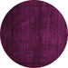 Round Machine Washable Abstract Pink Contemporary Rug, wshcon1503pnk