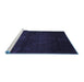 Sideview of Machine Washable Abstract Blue Contemporary Rug, wshcon1503blu