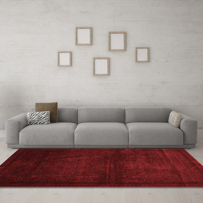 Contemporary Red Washable Rugs