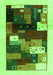 Serging Thickness of Machine Washable Abstract Green Contemporary Area Rugs, wshcon1504grn