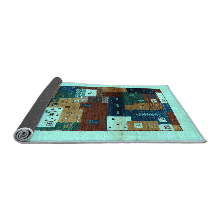 Sideview of Abstract Light Blue Contemporary Rug, con1504lblu