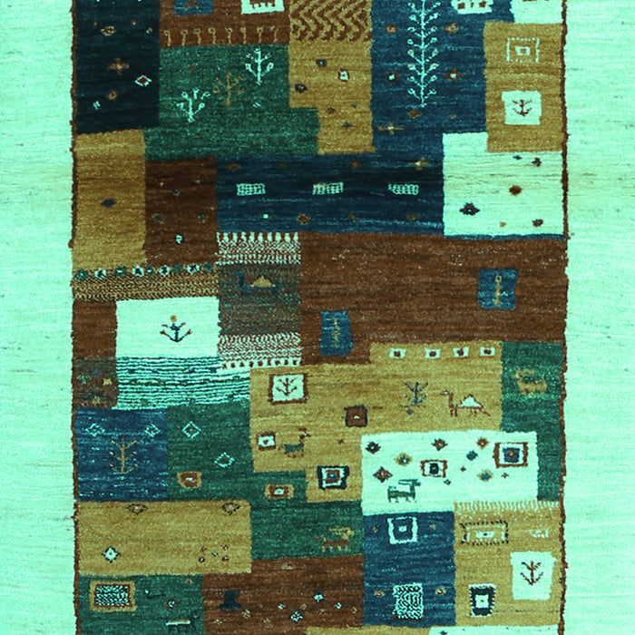 Abstract Turquoise Contemporary Rug, con1504turq