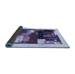 Sideview of Abstract Blue Contemporary Rug, con1504blu