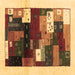 Square Abstract Brown Contemporary Rug, con1504brn