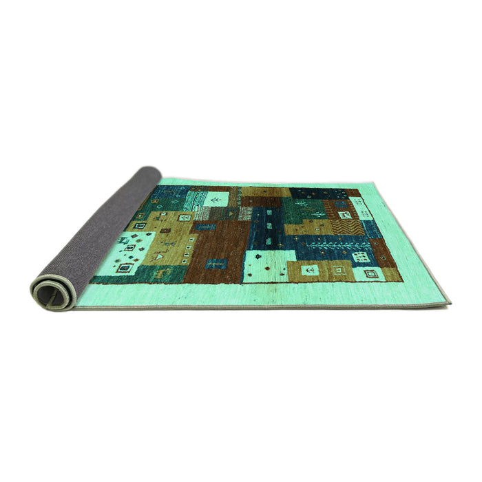 Sideview of Abstract Turquoise Contemporary Rug, con1504turq