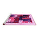 Sideview of Machine Washable Abstract Pink Contemporary Rug, wshcon1504pnk