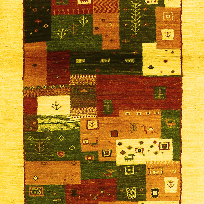 Abstract Yellow Contemporary Rug, con1504yw