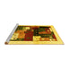 Sideview of Machine Washable Abstract Yellow Contemporary Rug, wshcon1504yw