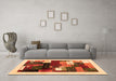 Machine Washable Abstract Orange Contemporary Area Rugs in a Living Room, wshcon1504org