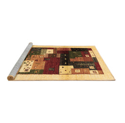 Sideview of Machine Washable Abstract Brown Contemporary Rug, wshcon1504brn