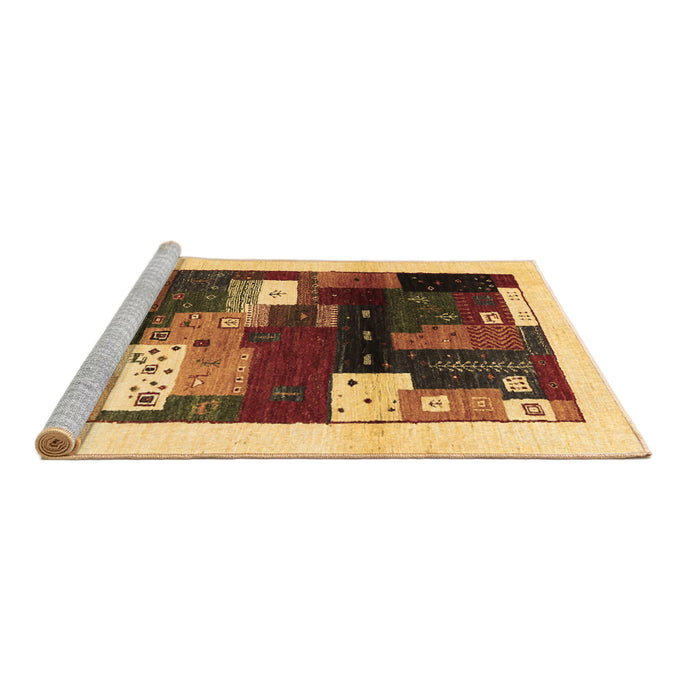 Sideview of Machine Washable Abstract Brown Contemporary Rug, wshcon1504brn