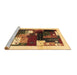 Sideview of Machine Washable Abstract Brown Contemporary Rug, wshcon1504brn