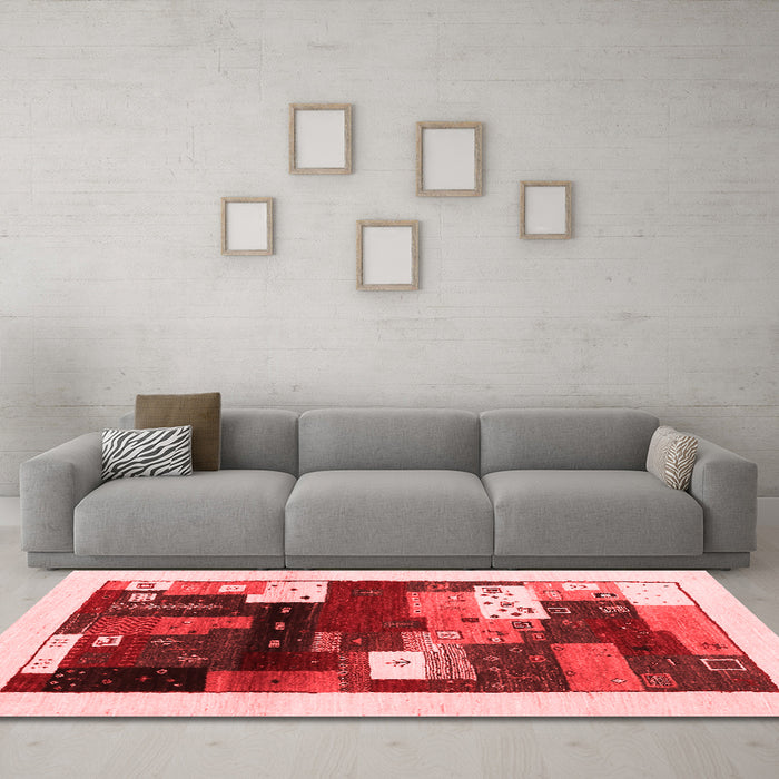 Contemporary Red Washable Rugs