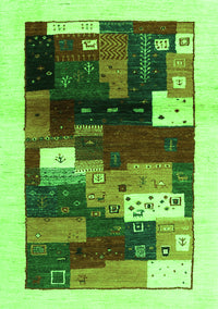 Abstract Green Contemporary Rug, con1504grn