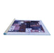 Sideview of Machine Washable Abstract Blue Contemporary Rug, wshcon1504blu