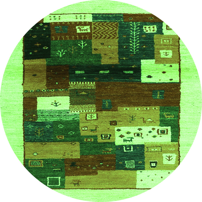 Machine Washable Abstract Green Contemporary Area Rugs, wshcon1504grn