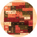 Machine Washable Abstract Orange Contemporary Area Rugs, wshcon1504org