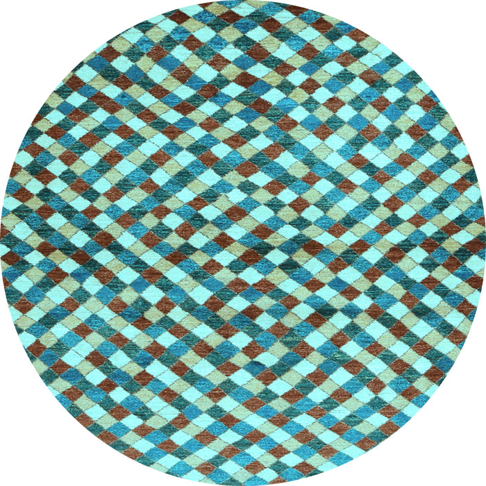 Round Machine Washable Abstract Light Blue Contemporary Rug, wshcon1505lblu