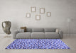 Machine Washable Abstract Blue Contemporary Rug in a Living Room, wshcon1505blu